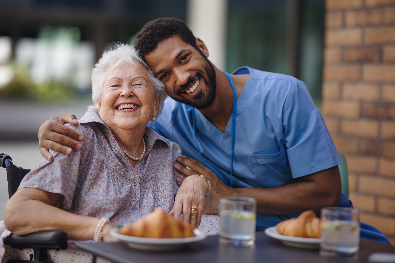 Senior couple enjoying coffee together at home
